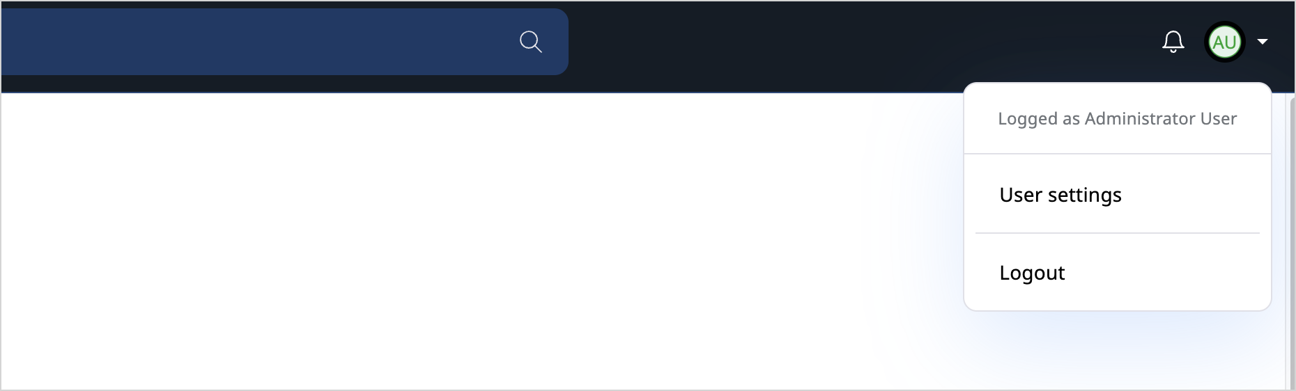 User settings User settings