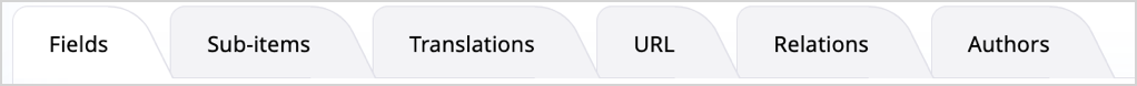 Content item tabs in Focus mode Content item tabs in Focus mode