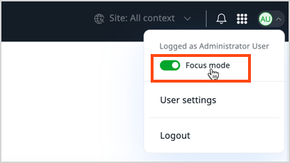 Focus mode switch Focus mode switch