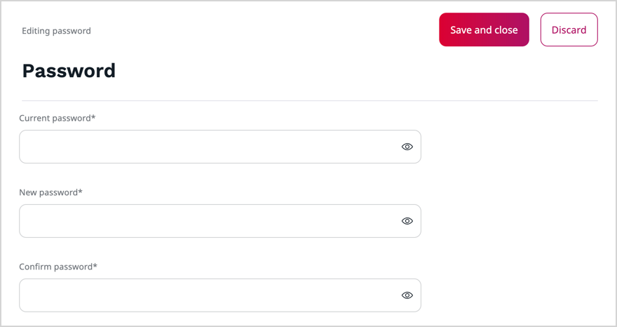 Editing password Editing password