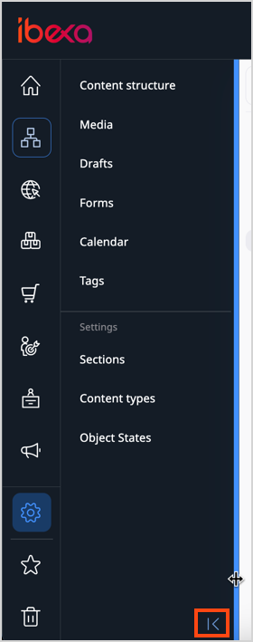 Adjust main menu or hide it Main menu - adjust